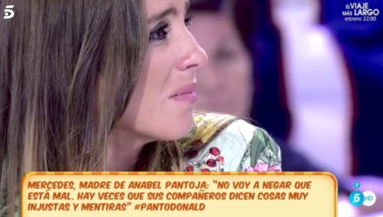 Anabel Pantoja rompe a llorar tras oír las palabras de su madre/ Fuente: telecinco.es 