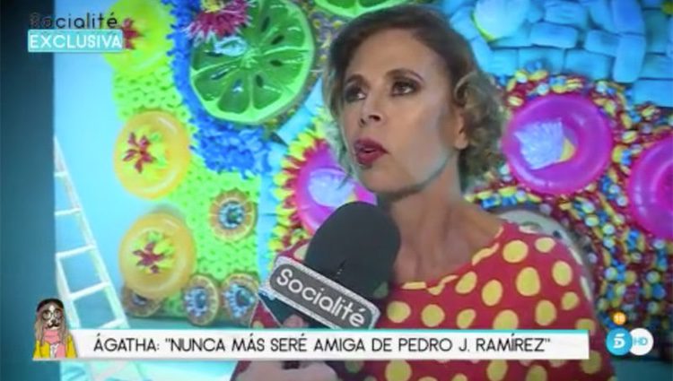 Ágatha Ruiz de la Prada en una entrevista con 'Socialité' / Fuente: Telecinco