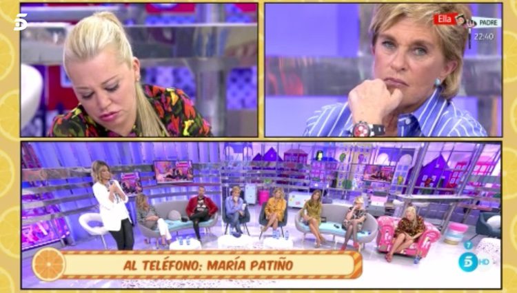 María Patiño entra por teléfono a 'Sálvame'/ Fuente: telecinco.es