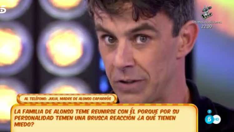 Alonso Caparrós sorprendido por las palabras de su madre / Telecinco.es