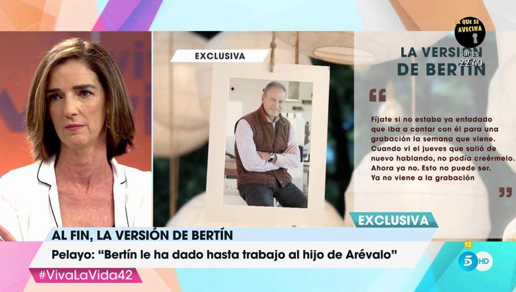 Paloma García comunicando las declaraciones de Bertín Osborne/ Fuente: telecinco.es