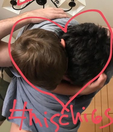 El abrazo fuerte entre David Vallespín y Lucas/ Fuente: Instagram