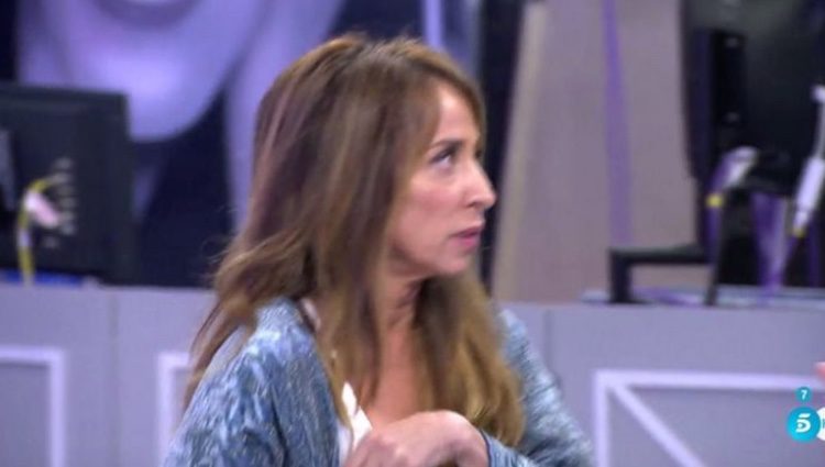 María Patiño al borde del llanto en 'Sálvame'/ Fuente: telecinco.es
