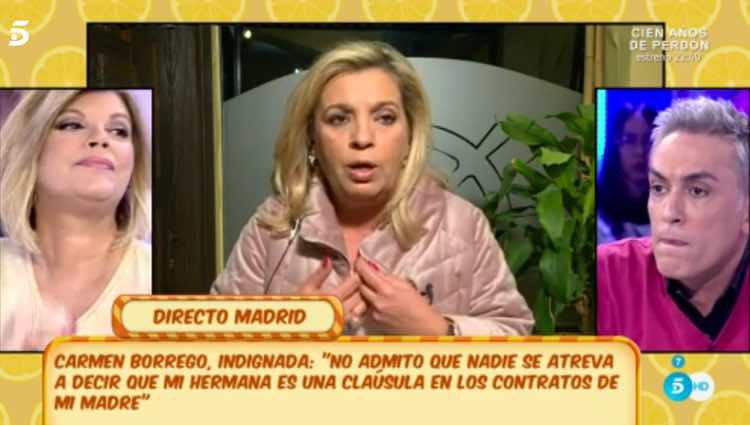 Carmen Borrego explota en 'Sálvame' / Telecinco.es