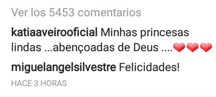 Imagen del comentario de Miguel Ángel Silvestre en la imagen de Georgina Rodríguez/ Fuente: Instagram