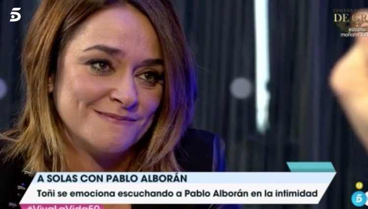 Toñi Moreno emocionada / Foto: telecinco.es