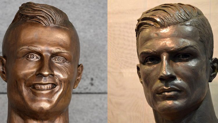 El antiguo y el nuevo busto de Cristiano Ronaldo