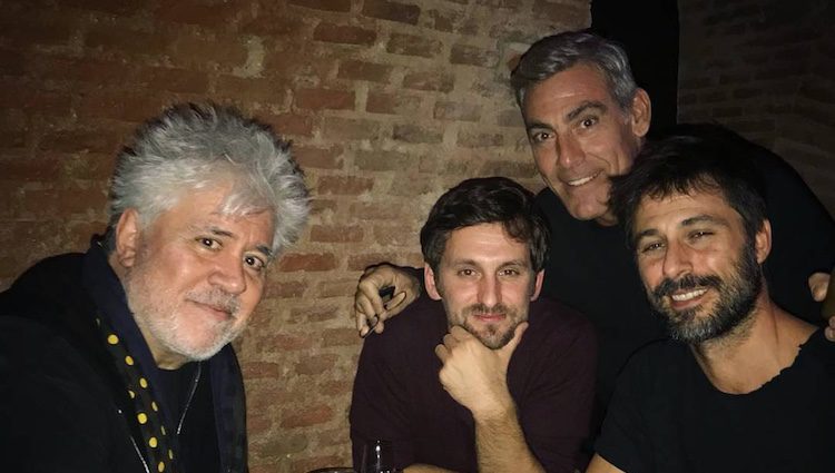 Pedro Almodóvar, Raúl Arévalo, Fernando Iglesias y Hugo Silva/Foto:Instagram