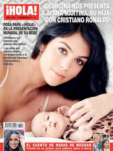 Georgina Rodríguez posando con su hija Alana Martina en ¡Hola!