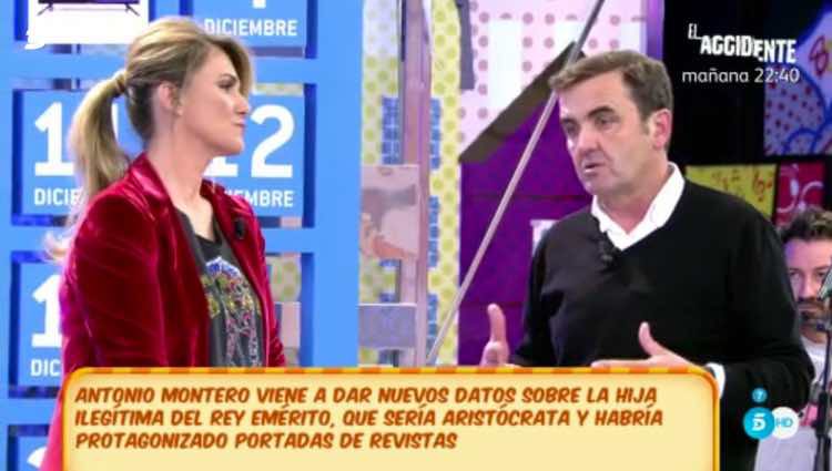 Antonio Montero en 'Sálvame' hablando del Rey Juan Carlos / Telecinco.es