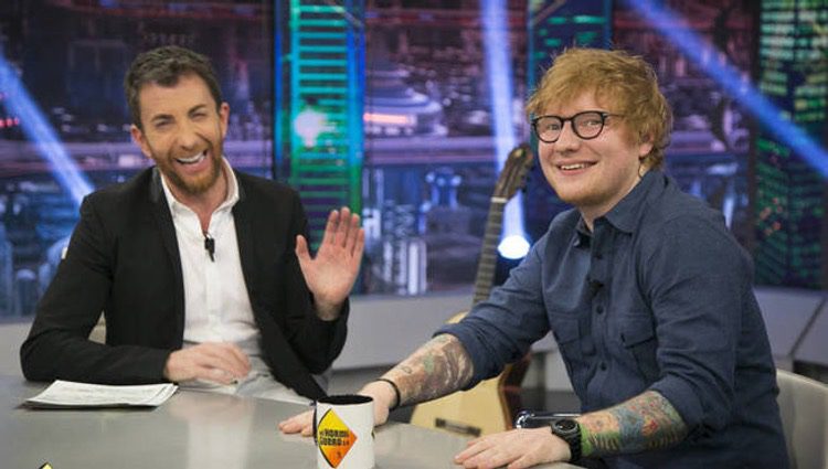 Ed Sheeran durante su visita a 'El Hormiguero' con Pablo Motos Fuente: Antena3