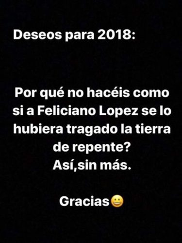 La petición que ha hecho Feliciano López a través de las redes sociales/ Fuente: Instagram
