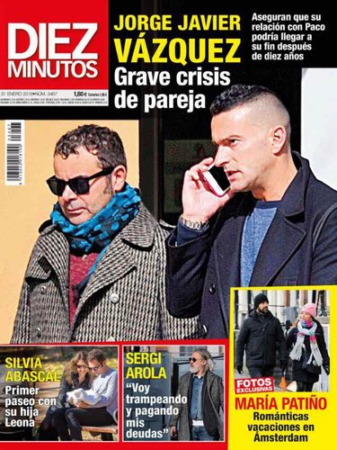 Jorge Javier Vázquez y su novio Paco en la portada de Diez Minutos
