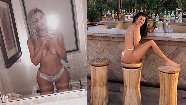 Kim y Kourtney Kardashian luciendo cuerpazo en las redes sociales / Instagram