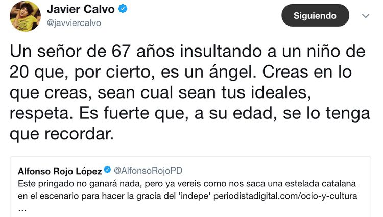 Tuit de Javier Calvo