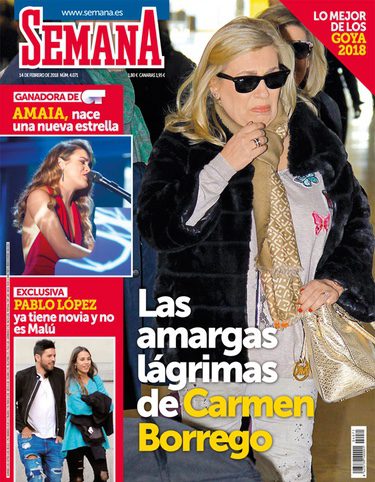Carmen Borrego llorando en la portada de Semana