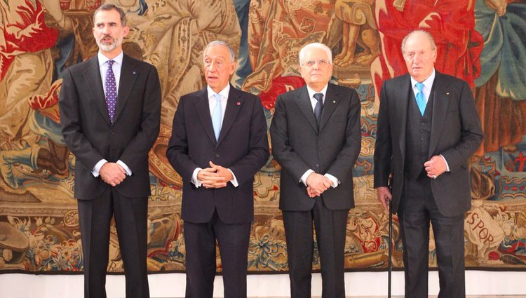 El Rey Felipe junto al Presidente de Portugal, el Presidente de Italia y el Rey Juan Carlos en el Encuentro Cotec 2018