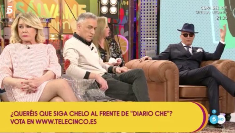 Carlos Lozano discutiendo con Belén Esteban y Mila Ximénez en 'Sálvame'