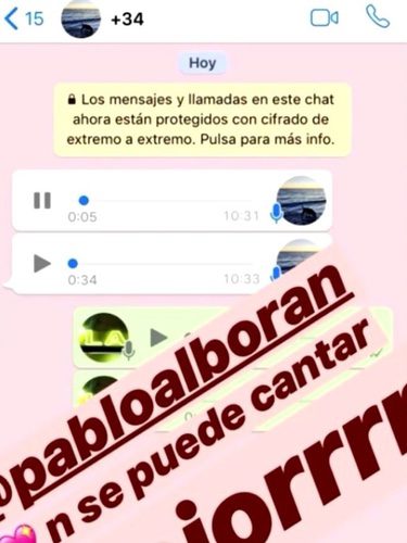 Los audios de Pablo Alborán a Rosalía / Instagram