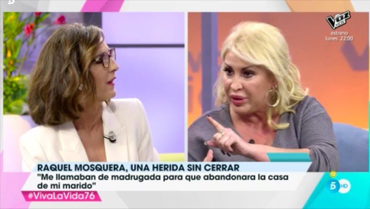 Discusión entre Paloma García Pelayo y Raquel Mosquera en 'Viva la vida'/Foto: Telecinco