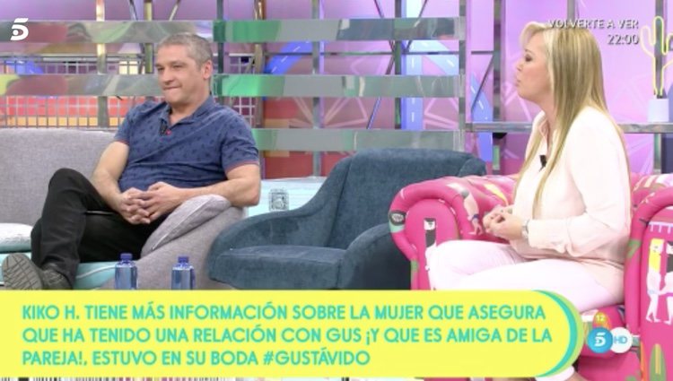 Gustavo González Belén Estaban en 'Sálvame'. Fuente: Telecinco.es