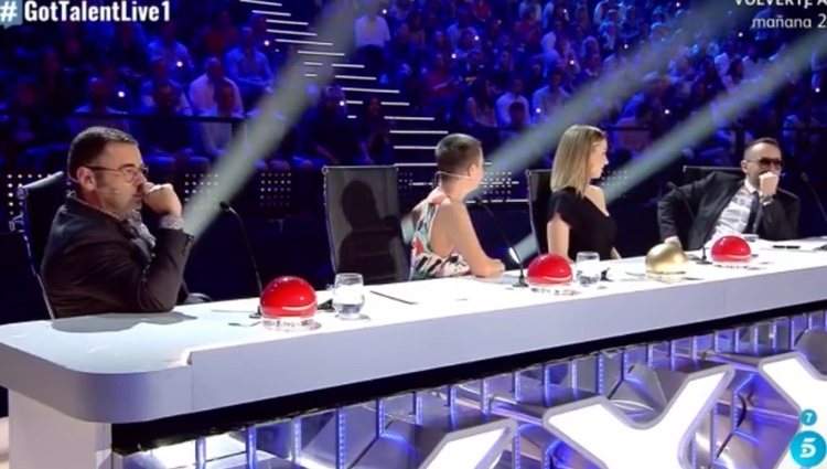 Enfrentamiento entre Jorge Javier Vázquez y Risto Mejide en el último programa de 'Got Talent' | Fuente: Telecinco.es