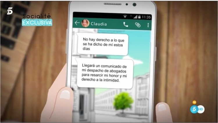 Mensajes de Claudia / Fuente:Telecinco