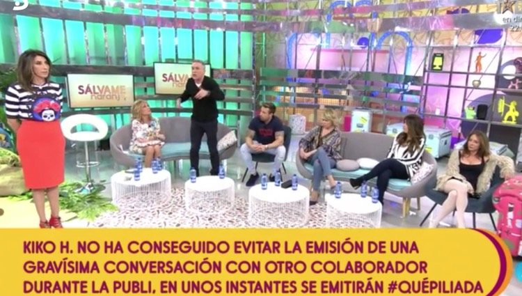 Kiko Hernández intenta que la conversación no se emita/Foto: Telecinco