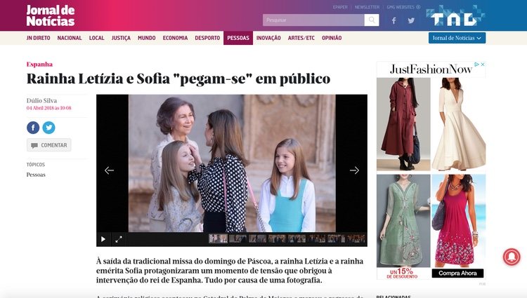 Noticia en la prensa portuguesa | Foto: Jornal de Notícias
