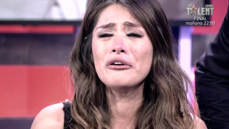 Las lágrimas de Miriam Saavedra en 'Sábado Deluxe' / Fuente: Telecinco.es
