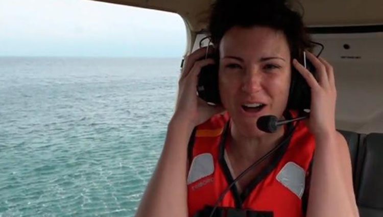 María Jesús Ruiz en el helicóptero de 'Supervivientes'