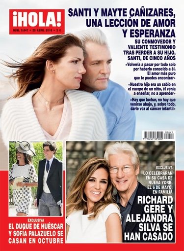 Santiago Cañizares y Mayte García en la portada de ¡Hola!