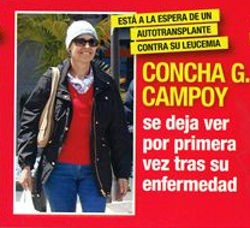 Concha García Campoy sale a pasear mientras espera el trasplante de médula