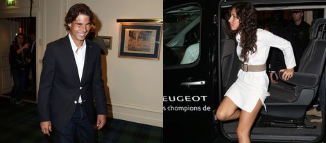 Rafa Nadal y Xisca Perelló en la celebración nocturna del título de Roland Garros