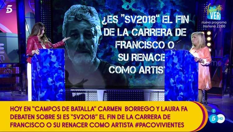 Carmen Borrego debatiendo con Laura Fa en 'Campos de batalla' / Telecinco.es