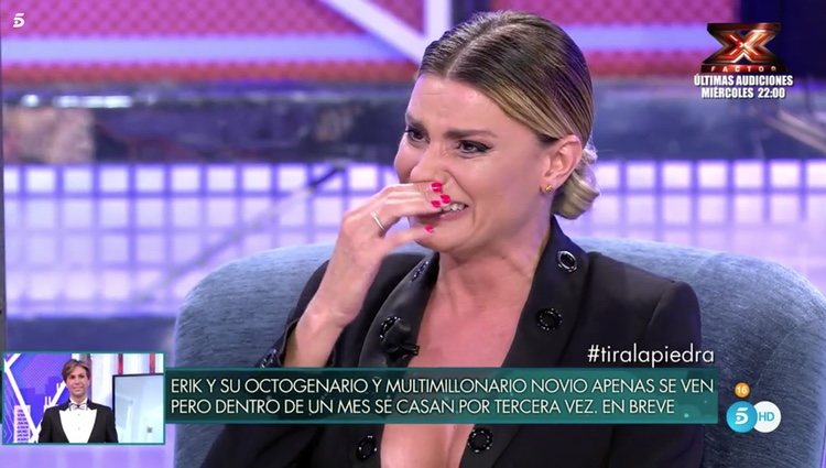 María Lapiedra llorando en 'Sábado Deluxe' | Foto: Telecinco