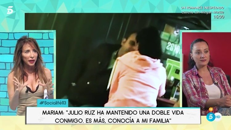Mariam Pulido contando en 'Socialité' su relación con Julio Ruz | Foto: Telecinco.es
