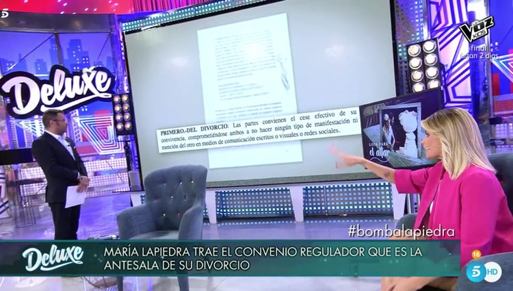 María Lapiedra incumple la primera de las cláusulas del convenio / Fuente: telecinco.es