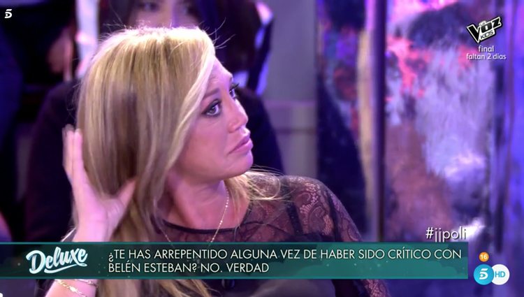 Belén Esteban no pudo aguantar las lágrimas / Fuente: telecinco.es