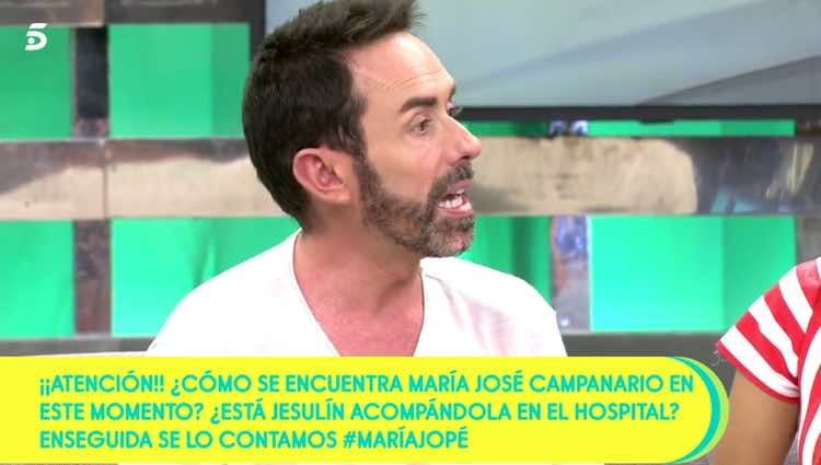 Jesús Manuel dando la última hora sobre el estado de salud de Campanario / Telecinco.es