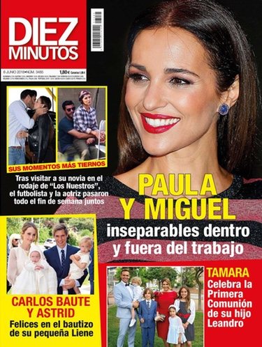 Miguel Torres en el rodaje de 'Los Nuestros 2 con Paula Echevarría en la portada de Diez Minutos