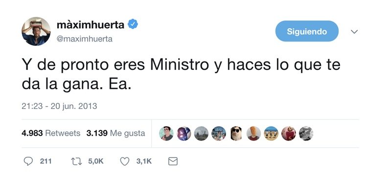 Màxim Huerta, hablando de ser ministro con un tono satírico