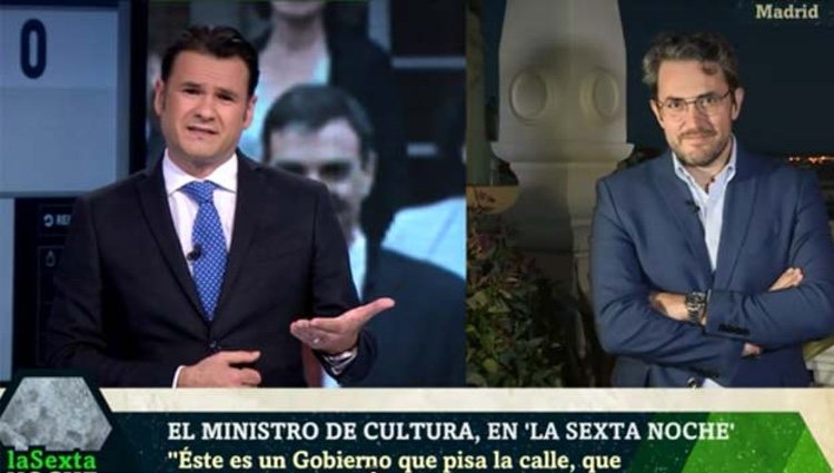 Màxim Huerta e Iñaki López durante su conexión en directo/ Fuente: La Sexta