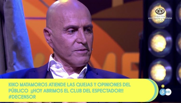 Kiko Matamoros en 'Sálvame' como conductor del 'Club del espectador' / Telecinco.es