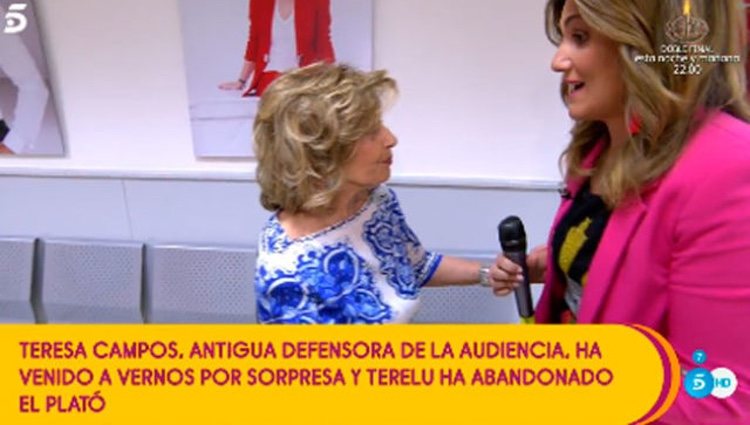 María Teresa Campos en la puerta de 'Sálvame' / Telecinco.es