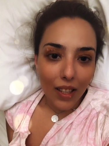 Lorena Edo en la cama del hospital / Instagram