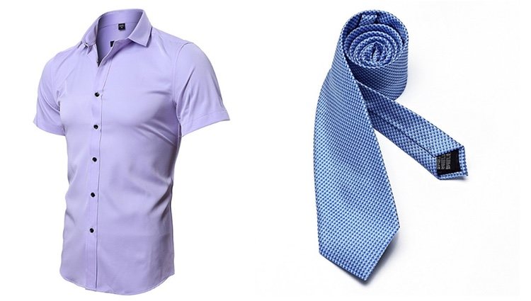 Camisa de manga corta y corbata