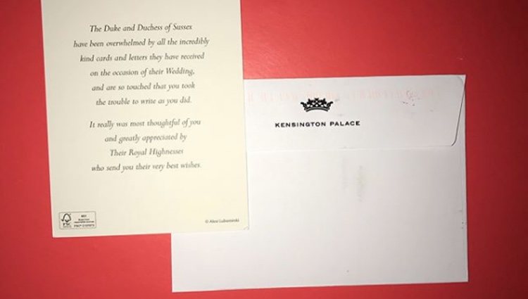 La tarjeta que los Duques de Sussex han enviado a sus invitados