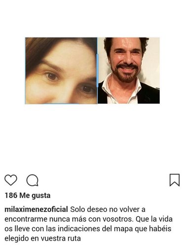 La publicación que luego Mila Ximénez eliminó de su Instagram