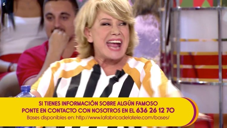 Mila Ximénez imitando a María Patiño en 'Sálvame' / Telecinco.es